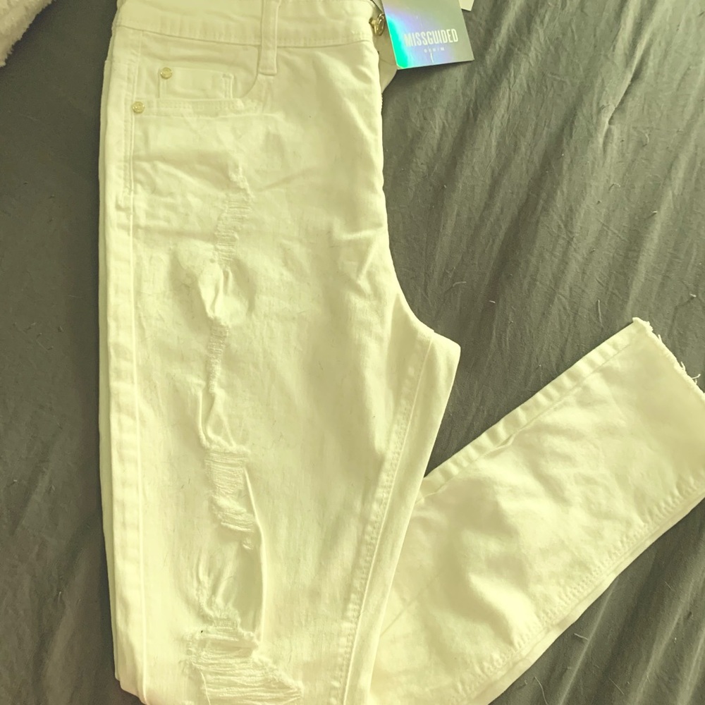 Never Worn White High Rise Missguided Jeans